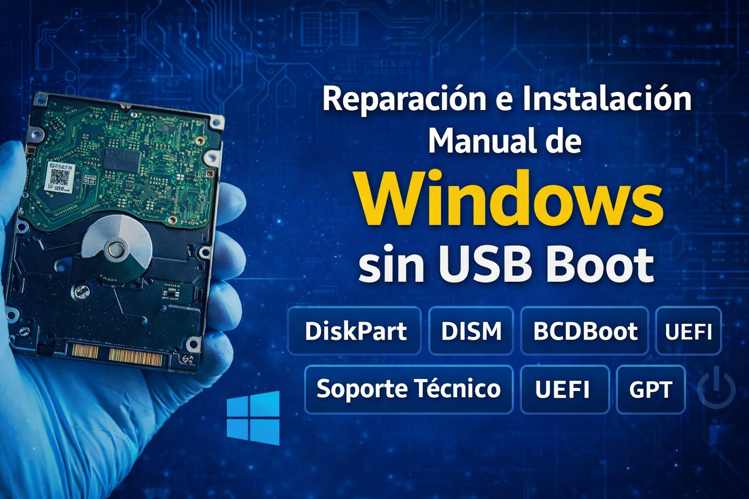 Reparación e Instalación Manual de Windows sin USB Boot