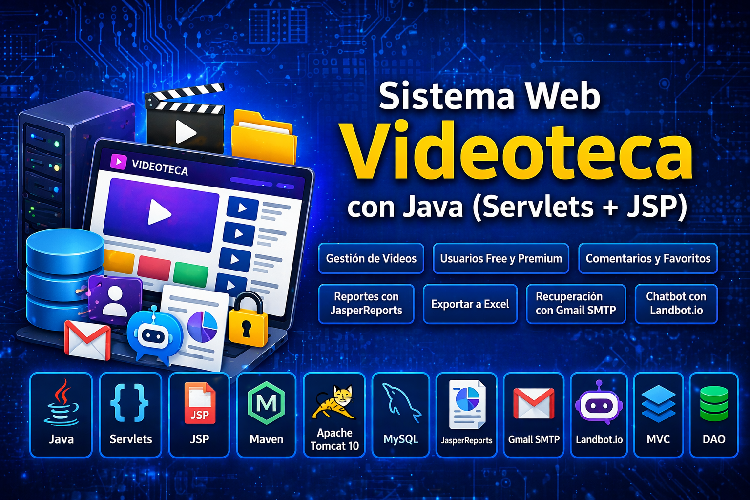 Sistema Web Videoteca en Java (Servlets + JSP + MySQL)